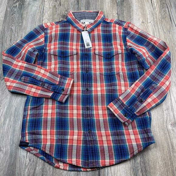 Outerknown Blanket Shirt Multicolor Plaid Button Up Flannel Mens S Small NEW - Picture 1 of 11